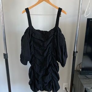 Black off the shoulder mini dress
